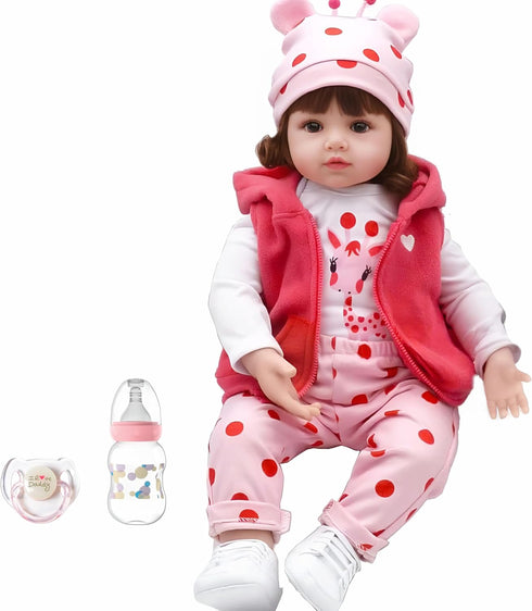 18 inch Set 3+ CHAREX Realistic Baby Doll - Reborn Baby Dolls Girl Lifelike Newborn Baby Real Life Baby Dolls Reborn