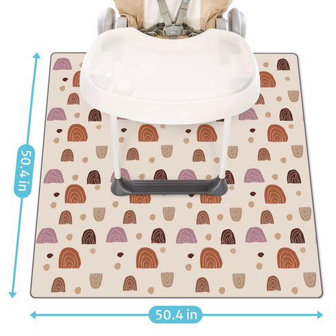 50.4 50.4 Inch Blissful Diary Baby Splat Mat for Under High Chair, x Wipeable Splash Mat, Waterproof and Washable