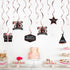 LINGTEER Happy 75th Birthday Decorations, 12Pcs Black & Rose Gold Swirls Streamer Set for 75 Years Old Bday Party