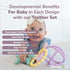 WeeSprout Silicone Baby Teether Toys for Infants and Toddlers - Cute Ring, Puppy Dog, and Ball, BPA Free (Matte Dark