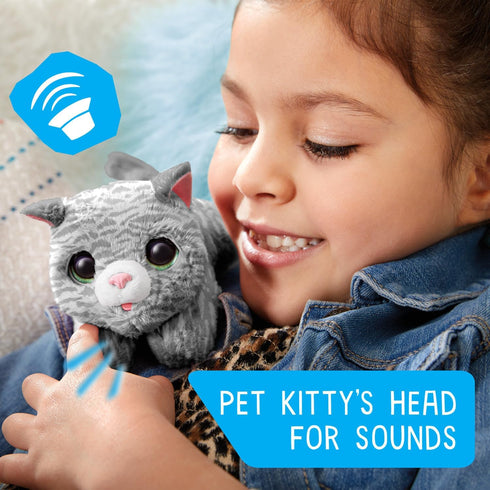 furReal Newborns Kitty Interactive Pet - Small Plush Stuffed Animal Cat with Sounds and Movement for Kids
