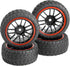 12mm Hex Wheel Rims & Rubber Tires for Redcat HPI Tamiya HSP RC 1/10 on-Road Racing Car (Pack of 4)