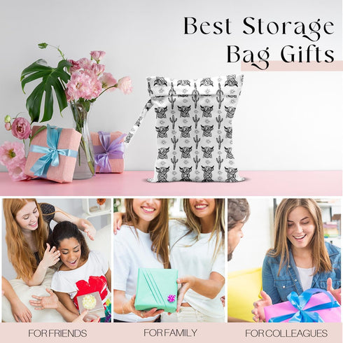 zcyxuuw Waterproof Wet Bag for Swimsuit, Travel Beach Wet Dry Bag, Hidden Zipper Reusable Western Cowgirl Wet Bags