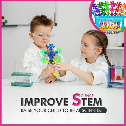 300 Pieces Building Blocks - Kids STEM Educational Toys, Interlocking Discs Sets for Preschool Boys and Girls Aged 3+