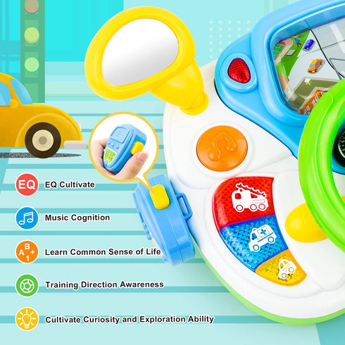 Love&Mini Steering Wheel Toys for 1-5 Year Old Boys and Girls, Simulation Driving Learning Educational Toys
