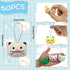 60 PCS Mini Animal Plush Toys Set Cute Small Animal Stuffed Toy Keychain for Party Favors Keychain Ornament for Goody Bag Easter Egg Stuffers Carnival Birthday Party Classroom Prizes