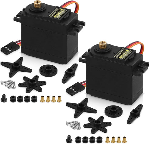 Deegoo-FPV 2Pcs MG995 55G Micro Servo Motor Metal Geared Motor Kit for RC