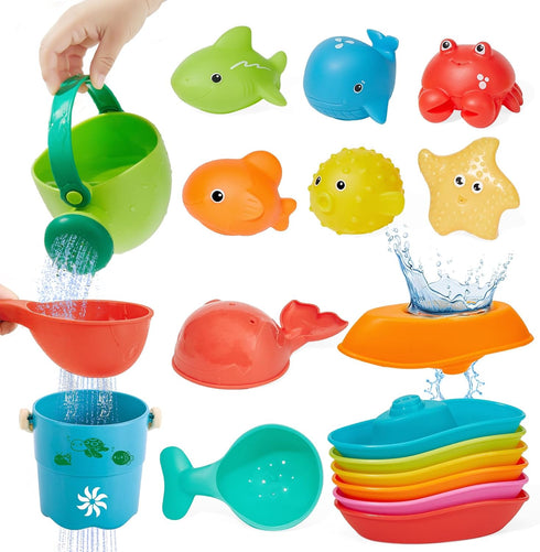 Baby Bath Toys for Kids Ages 1-3, 16PCS | Easy Clean Mold