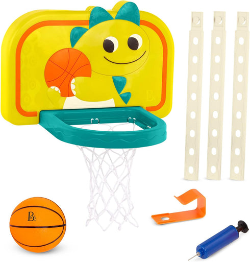 B. toys Hanging Basketball Net, Adjustable Height Mini Ball & Air Pump for Sports Toys & Active Play