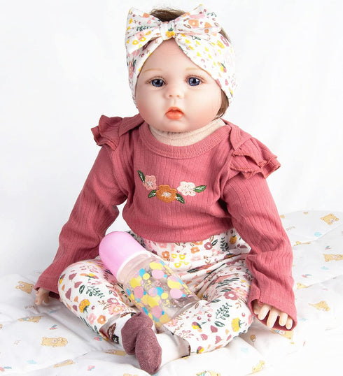 22 inch 20-22 Inch 4pcs Set, Pedolltree Reborn Baby Doll Clothes Girl Outfit Accessories for Reborn Doll Baby Girl Doll
