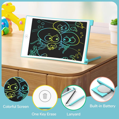 TECJOE 2 Pack LCD Writing Tablet, 8.5 Inch Colorful Doodle Board for Kids, Travel Games and Learning Toys