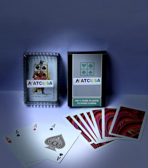 ATCUSA 100% Pure Plastic Playing Cards | HD Poker Deck for Outdoor Camping, Travel, and Card Games (12)