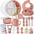 REMONDA 23-Piece BPA-Free Silicone Baby Feeding Set | Extra Large Suction Plates, Toddler
