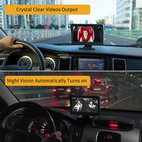 1080P 4.3 inch Itomoro Baby Car Camera, Easily Install Baby Car Mirror Clear Car Baby Camera for Rear Facing Seat