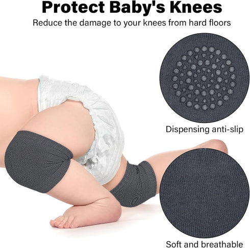Adjustable Infant Baby Safety Helmet & 3 Pairs Knee Pads, Soft Cotton Cushion Toddler Protector Cap for Crawling,