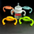 QERPON 2.17" 2.62" Baby Bottle Handle Silicone Baby Bottle Holder with Easy Grip Handles to Hold Their Own Bottle Used