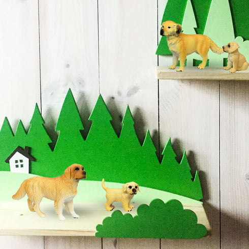 Gemini&Genius Dog Toys for Kids - Golden Retriever Family Playset with Realistic Puppy Action Figures