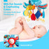 0-6 4 hahaland Baby Toys Months - Car Seat Toys Octopus Toy with Pulling Cords, Squeaky, Crinkle, Rattle, Mirror