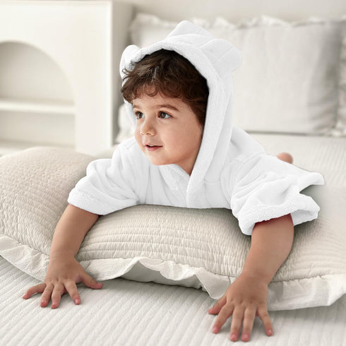 0-24Months 100% VOOVA & MOVAS Baby Hooded Towel with Bear Ear, | Cotton, Ultra-Soft & Absorbent | Gentle for Sensitive