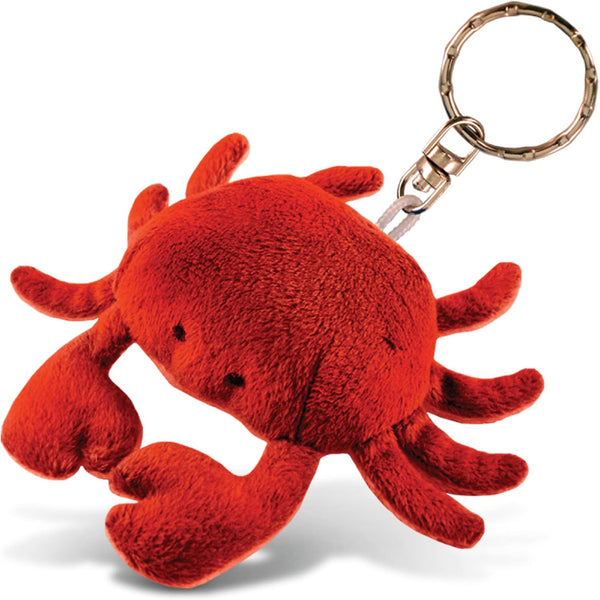 Puzzled Red Crab Plush Keychain Stuffed Animal Toy - Soft Ocean Life