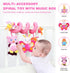Jollybaby Baby Car Seat Stroller Toys, Plush Activity Hanging Spiral Activity Pram Crib with Music Box, Rattles, Squeaker for Babies Infant Boys Girls(Pink)