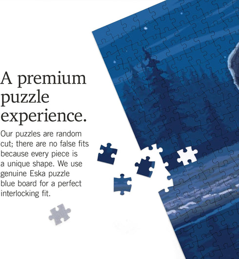 Lantern Press 1000 Piece Jigsaw Puzzle, Bear in Moonlight, Jasper Canadian Rockies