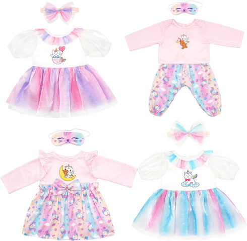 TDDS9 4 Sets Doll Clothes and Accessories for 20-22 Inch Dolls, 9 Pcs