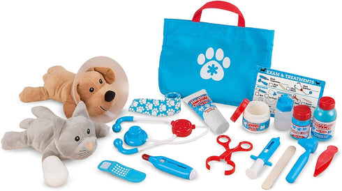 Melissa & Doug Examine and Treat Pet Vet Play Set (24 pcs) - Kids Veterinary Kit, STEAM Toy for Ages 3+
