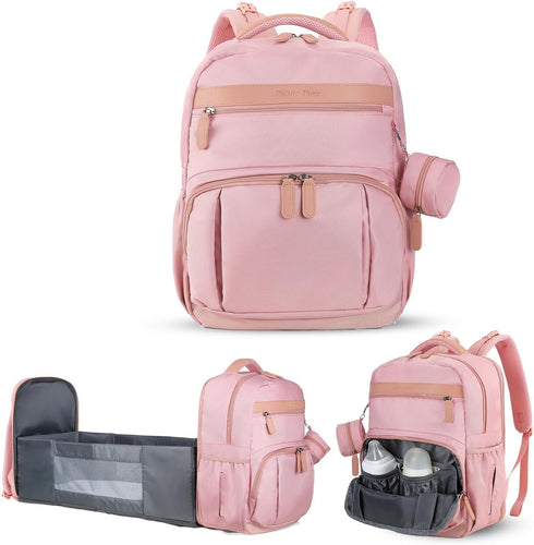 Baby Diaper Bag Backpack with Changing Station, 28Liters Capacity Nylon Baby Registry