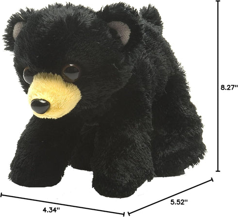 Wild Republic 7" Black Bear Plush - Stuffed Animal Toy, Gifts for Kids, Hug’Ems