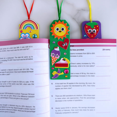 36 Sets Summer Sets Winlyn Crafts Kits DIY Whimsical Bookmarks Decorations Art Fruits Treats Animals Sun Rainbow Foam