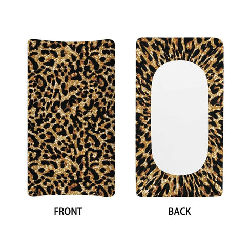 ZDCUSTOM Brown Leopard Changing Pad Cover for Baby Boys Girls, Diaper Change Table Pad Covers, Soft Breathable Fitted