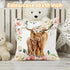 Set 3 Set Color01 Baby Crib Bedding - Highland Cow Design Nursery Bed Pcs - Chic Soft Blanket with Dotted Backing