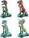 DINOBROS Dinosaur Scooter Toys - Pull Back Cars Mini Finger Kick Scooters, Dino Gift Sets for Kids 4-Pack
