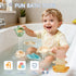 21PCS 1-3 6-12 1-3 Baby Bath Toys, Mold Free Bath Toys for Kids Ages with Montessori Shape Sorter and Educational