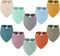 Accmor 10 Pack Baby Bandana Drool Bibs, 100% Cotton Muslin Bibs for Teething and Drooling, Soft for Boys Girls