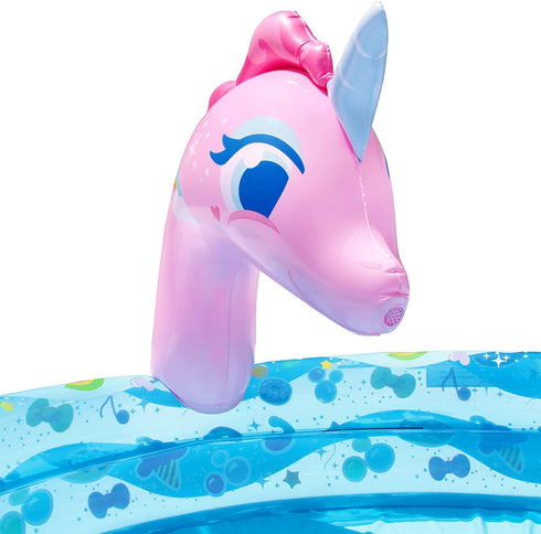 BANZAI Spray 'N Splash Unicorn Pool, Inflatable Outdoor Backyard Water Slide, 78 in Length