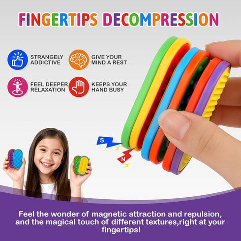 Ziogogco 12PCS Silicone Magnetic Slider Toysfor Adults & Teens, Relieves Stress and Anxiety in Children with Autism. A