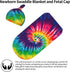 Tie Dye Colorful Rainbow Newborn Swaddle Blankets Beanie Hat Sets, Soft and Stretchy Baby Blanket for Baby Shower