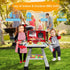 Barbecue Grill Toy Set, Kids BBQ Kitchen Playset with Smoke Sound Light Simulation for Interactive Pretend Play