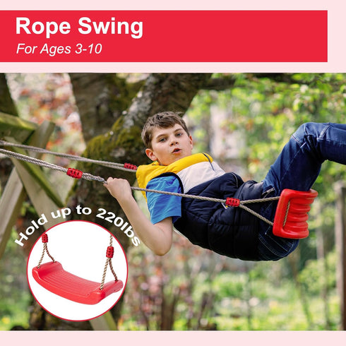 IFOYO Tree Swing Seat, Outdoor Play Accessories for Kids, Comfortable Plastic Swingset for Little Tikes, Red