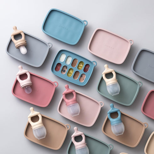 Baby Food Fruit Feeder and Breastmilk Popsicle Mold Set - Silicone Fruit Teether and Feeding Essentials for 4 Months+