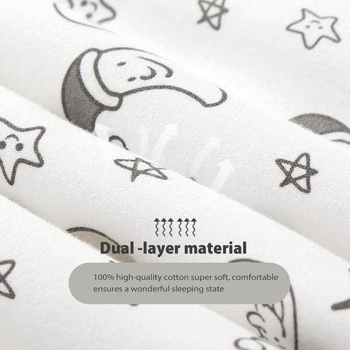 2-Way Zipper,2.5 6-12 Mosebears Sleep Sack Baby Winter Wearable Blanket with TOG Cotton Sleep Sack Unisex (White Star