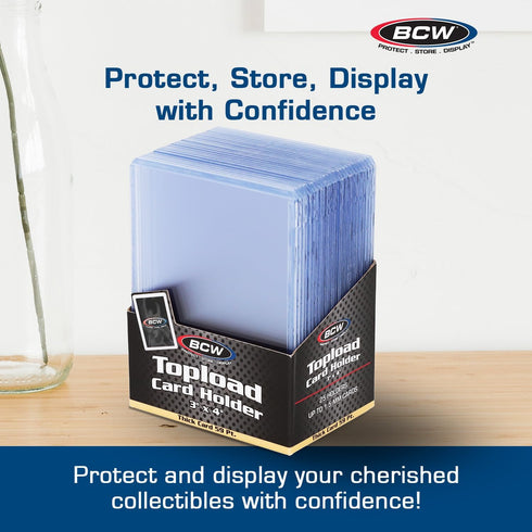 BCW 59 PT Thick Card Top Loaders | Protective Toploaders for Trading Cards Up to 59PT | 1 Pack