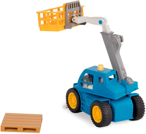 7-Inch 3+ Driven by Battat Telehandler Forklift Toy with Lights & Sounds, Movable Parts, Construction Vehicle for Boys