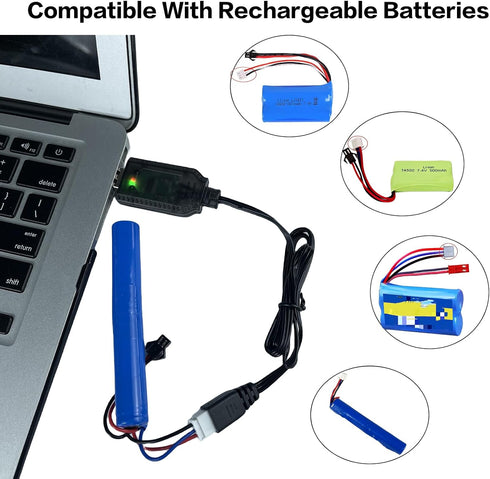 BaiWeiDun 7.4V XH-3Pin 7.4V USB Charger Cable with Plug Universal Compatible RC Car RC Plane RC Tank RC Boat and Other