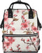 QSMJKLD Cherry Blossom Diaper Bag with Changing Pad, Pacifier Holder - Multifunction Travel