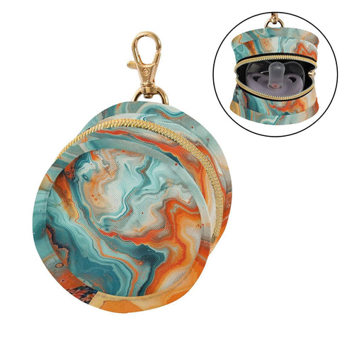 YETTASBIN Marble Portable Pacifier Holder Case with Metal Hook Buckle & Zipper for Diaper Bag and Stroller, Versatile