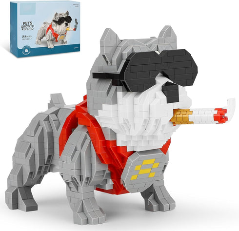 Cute Animal Bully Pitbull Micro Mini Building Blocks Kit, Mini Dog Micro