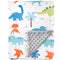 HOMRITAR Baby Blanket for Kids, Super Soft Minky Blanket with Dotted Backing, Dinosaurs Multicolor Printed for Toddlers